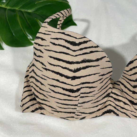 NWT Shade & Shore [ 36C ] Light Lift Bralette Bikini Top Tan Animal Lurex‎ - Picture 5 of 12